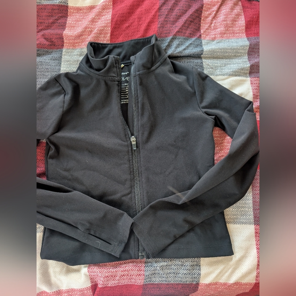 H&M Cropped Black Sporty Zip Up